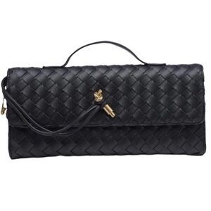 Urban Expressions Black Woven Convertible Clutch Vegan Leather